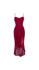 Angelika Wine-Black Maxi Gown