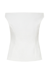 Billie White Off-Shoulder Button Top