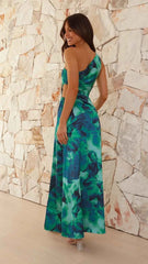 Women's Floral One-Shoulder Maxi Summer Dress