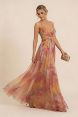 Women's Romantic Sleeveless Maxi Wedding Guest Dress