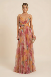 Women's Romantic Sleeveless Maxi Wedding Guest Dress