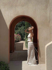 Women's Bohemian Ruffle Summer Vacation Two-Piece Set