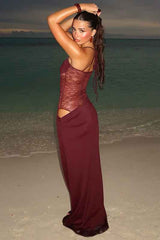 Women's Sleeveless Lace Maxi Summer Dress