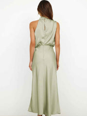 Women's Elegant Halter Neck Maxi Wedding Guest Dress