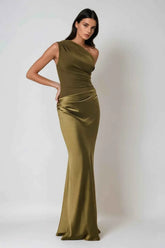 Women's Elegant One Shoulder Maxi Wedding Guest Dress