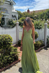 Women's Pleated Corset Maxi Wedding Guest Dress