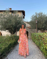 Women's Floral Sleeveless Cut-Out Maxi Wedding Guest Dress