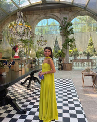 Women's Pleated Strapless Maxi Wedding Guest Dress