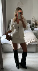 Women's Ribbed Long Sleeve Two-piece Set