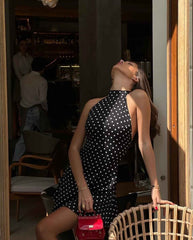Women's Sleeveless Polka-dot Mini Summer Dress