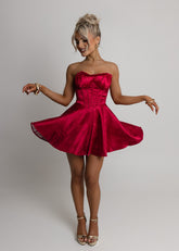 Heartstopper Strapless Mini Dress - Red