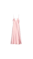 Celeste Satin Yellow Pink Maxi Dress