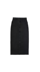 Juliette Black Denim Midi Skirt