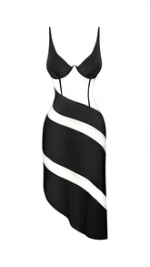 Nora Sheer Black Midi Dress