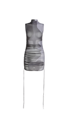 Ava Abstract Sheer Mini Dress