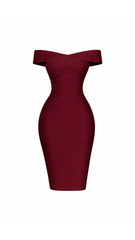 Camille Off-Shoulder Bandage Midi Dress