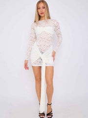 Anastasia Lace Twist Mini Dress