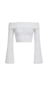 Anna Off-Shoulder Cropped Sweater