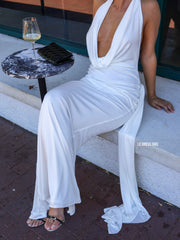 SLEEVELESS FITTED MAXI EVENING PARTY DRESS