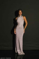Elma Silver Plum Maxi Dress