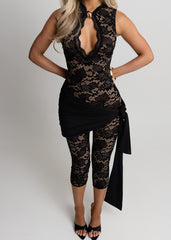 Illicit Affairs Lace Jumpsuit - Black