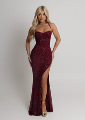 In The Spotlight Maxi Dress - Burgundy