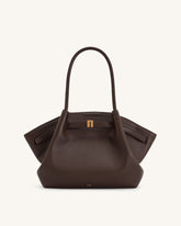 Hana Vegan Leather Handbag Medium Tote - Dark Brown