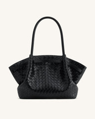 Hana Vegan Leather Large Tote Bag - Black