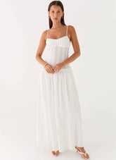 Jacinda Maxi Dress - Ivory Open Back