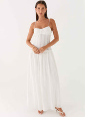 Jacinda Maxi Dress - Ivory Open Back