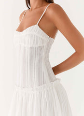 Jacinda Maxi Dress - Ivory Open Back