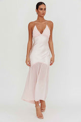 HALTERNECK CHIFFON MAXI WEDDING GUEST SUMMER DRESS