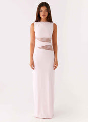 Karma Maxi Dress - Pink Lace Waist