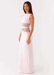 Karma Maxi Dress - Pink Lace Waist