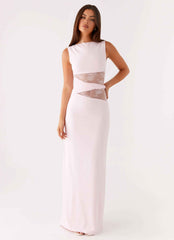 Karma Maxi Dress - Pink Lace Waist