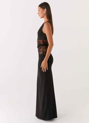 Karma Maxi Dress - Black Lace Waist