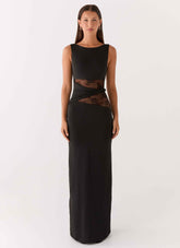 Karma Maxi Dress - Black Lace Waist