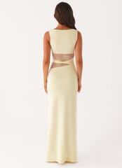 Karma Maxi Dress - Yellow Lace Waist