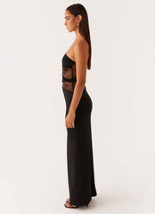 Karma Maxi Dress - Black Lace Strapless