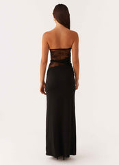 Karma Maxi Dress - Black Lace Strapless