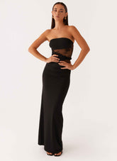 Karma Maxi Dress - Black Lace Strapless