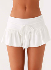 Landon Mini Skort - White Frill Hem