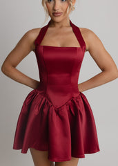 Lift You Up A-Line Mini Dress - Wine