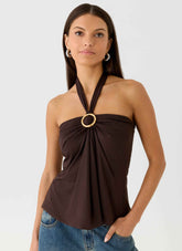 Lorenza Halter Top - Chocolate Torte