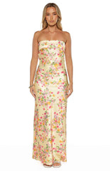 Maiah Yellow Bloom Prom Dress