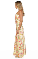 Maiah Yellow Bloom Prom Dress