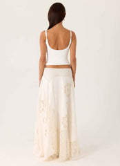 Marzia Maxi Skirt - Ivory Broderie