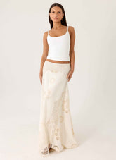 Marzia Maxi Skirt - Ivory Broderie