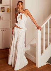 Mariella Maxi Skirt - White Linen A-line