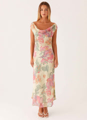 Role Model Maxi Dress - Yellow Peony Floral